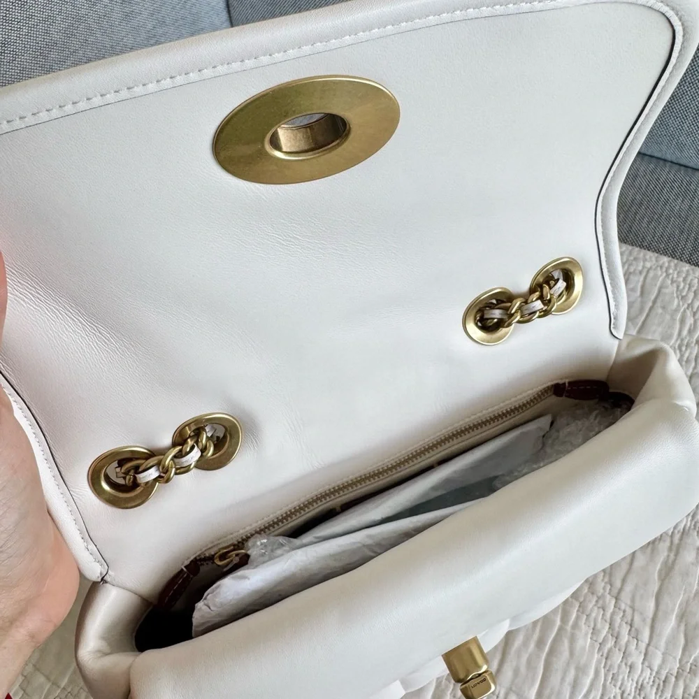 Coach Quilted Pillow Chalk Leather Madison Shoulder Bag - Picture 7 of 7